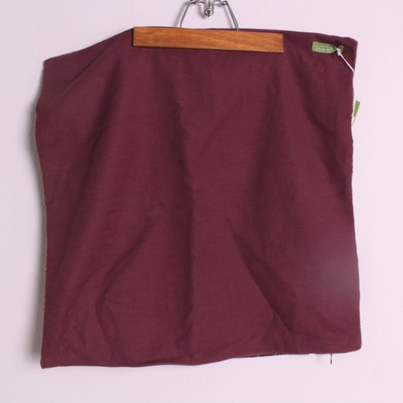 NWT Celerie Kemble Purple Gold Beaded Leaf Pillow - Picture 4 of 4